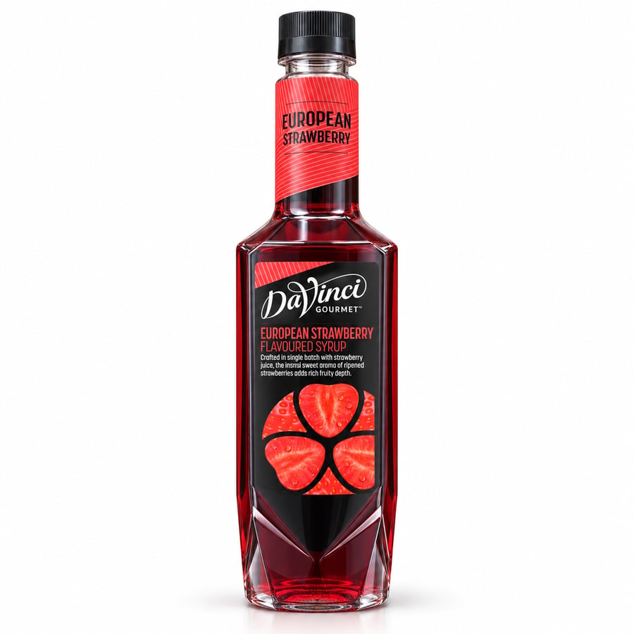 دافينشي شراب بنكهة الفراولة الأوروبية 750 مل - DaVinci European Strawberry Flavored Syrup 750ml