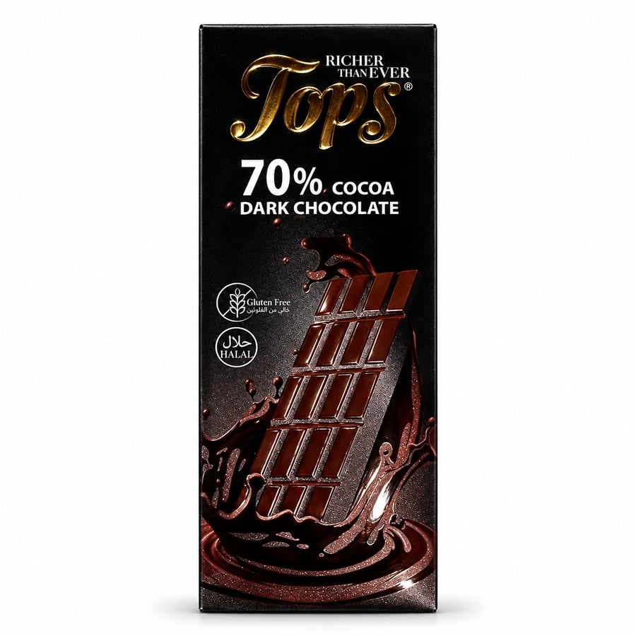توبس شوكولاته غامق 100 جرام - Tops Dark Chocolate 100g