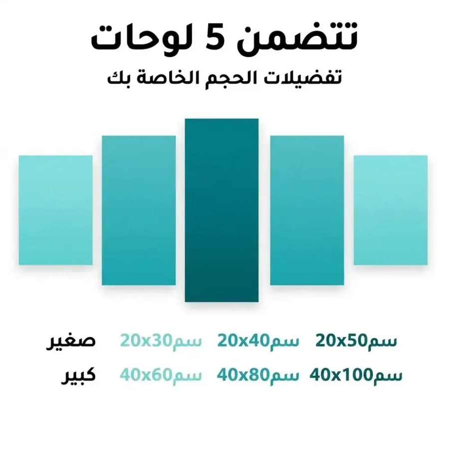طقم لوحات جدارية - جدارية 5 قطع قصة الهدهد والآية الكريمة