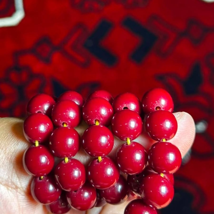 مسباح بكلايت أحمر دم غزال بكركوش الساعة
