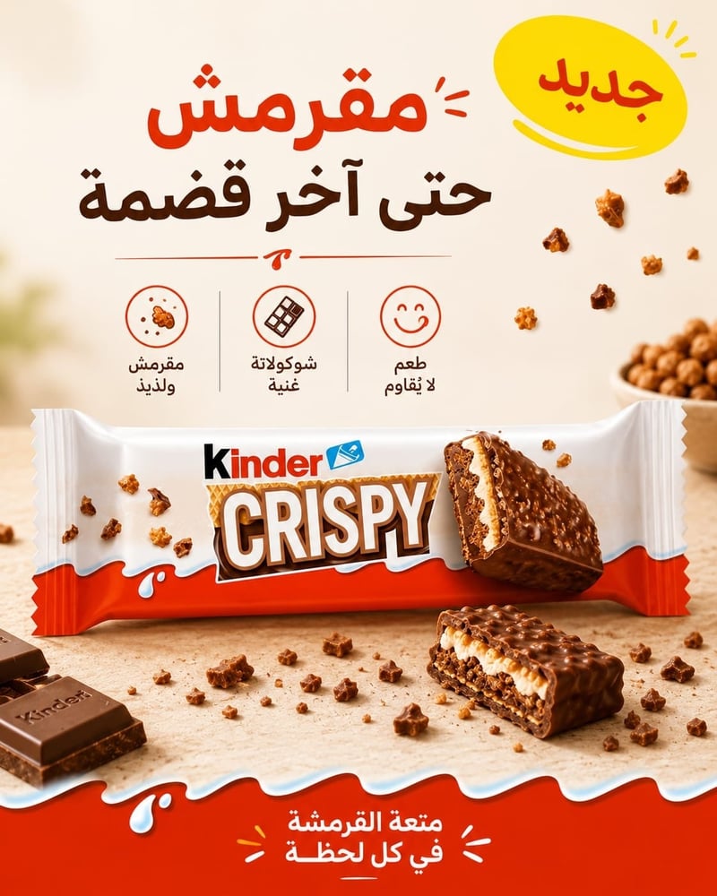كندر كريسبي شوكولاتة مقرمشة 34 جم - صورة 2