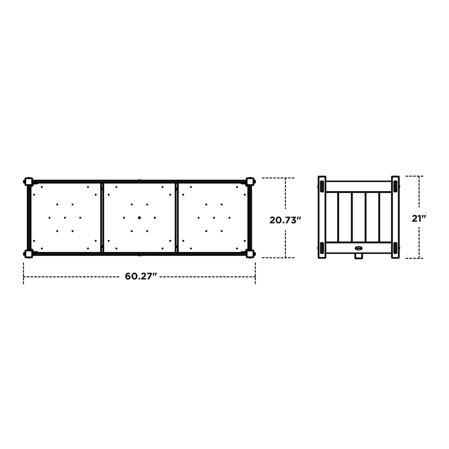 Vineyard Large Rectangle Triple Planter Box