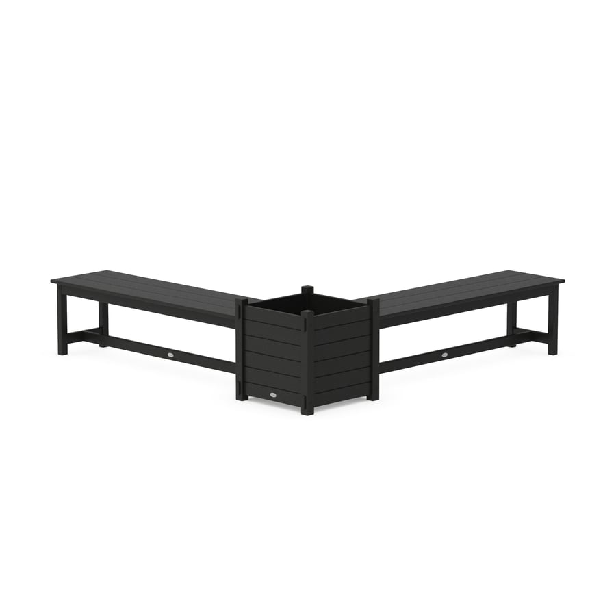 60" Nautical L- Shaped Planter Bench Set- Large