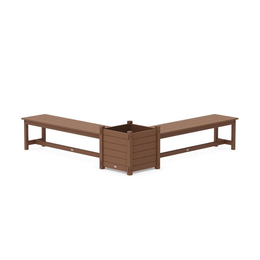 60" Nautical L- Shaped Planter Bench Set- Large