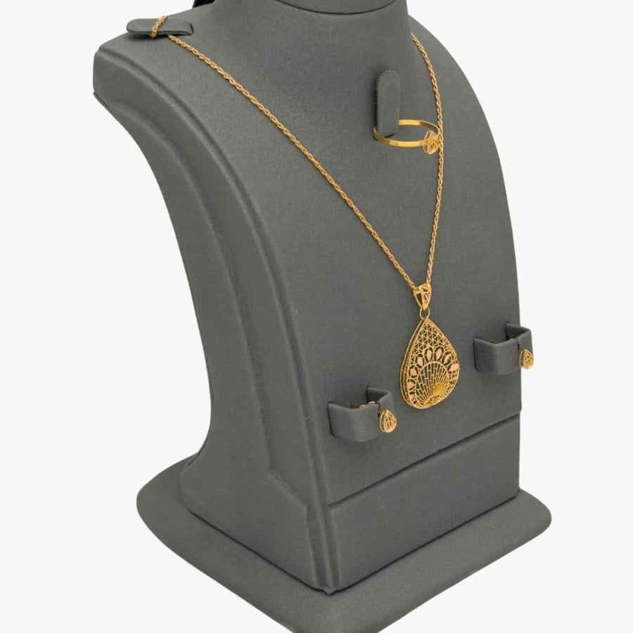نصف طقم ذهب تصميم شرقي فاخر عيار 21