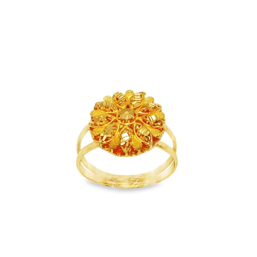 Pure gold ring, oriental design, 21 karat