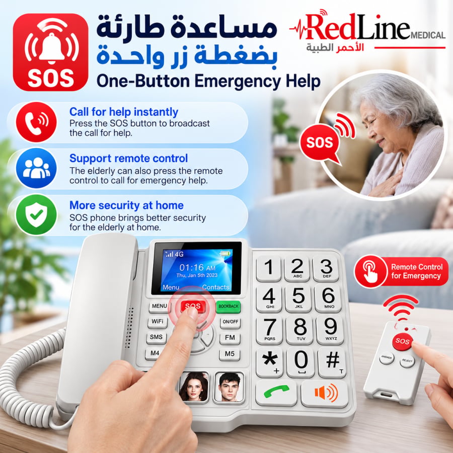 هاتف كبار السن اللاسلكي 4G REDLINE M600