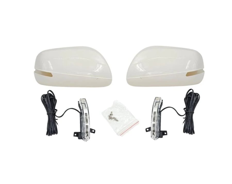 Side mirror cover set with flasher for Camry 2007-2011 - white glossy