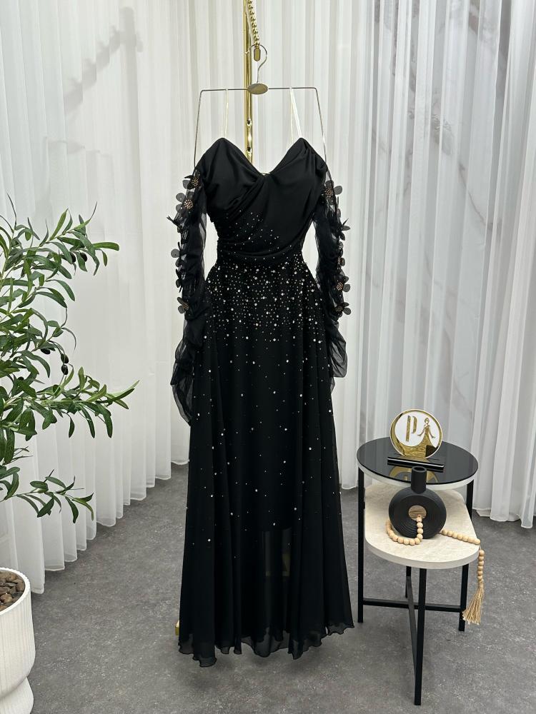 فستان سهره اسود مميز راقي