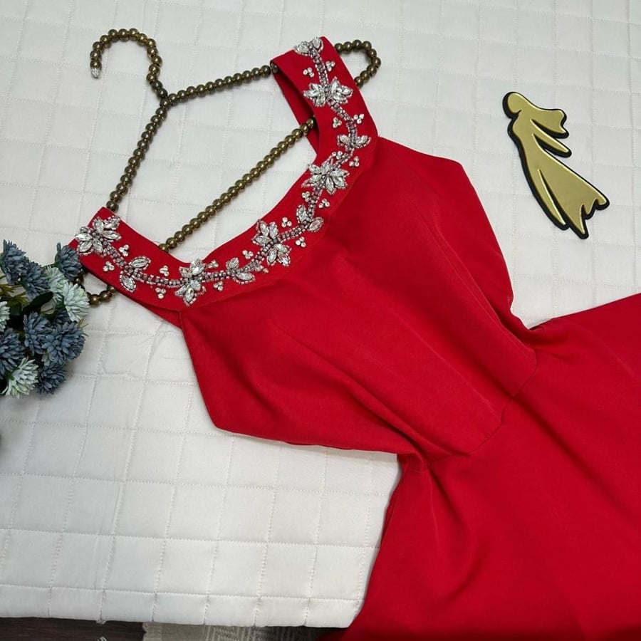 Elegant evening dress, Barbie fabric