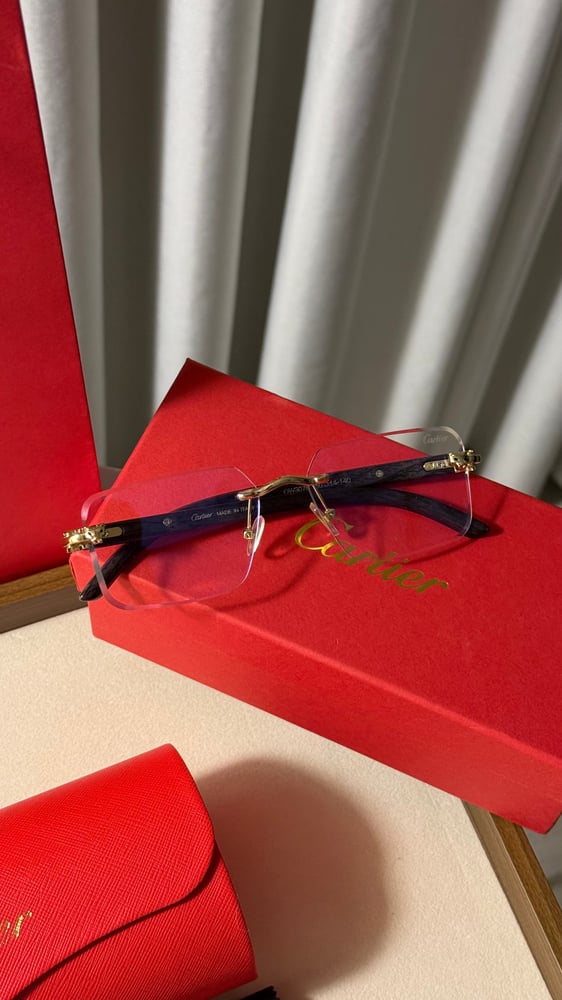 نظارة cartier -اطار اسود - عدسة شفاف