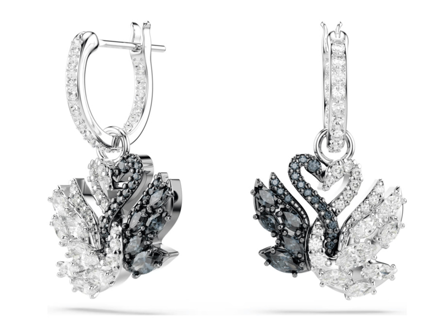 أقراط swarovski فضي