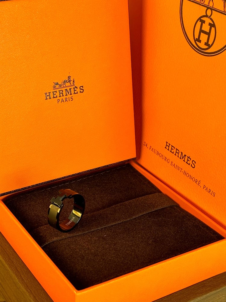 خاتم HERMES اسود ماستر كواليتي