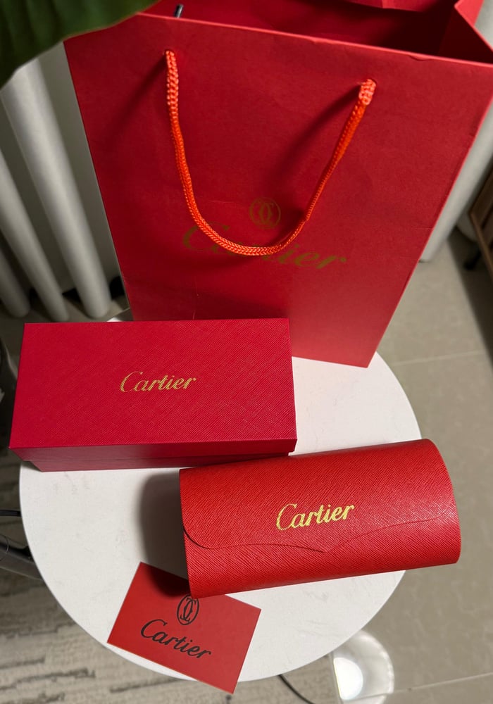 نظارة cartier - اطار اسود عدسة اسود مدرج