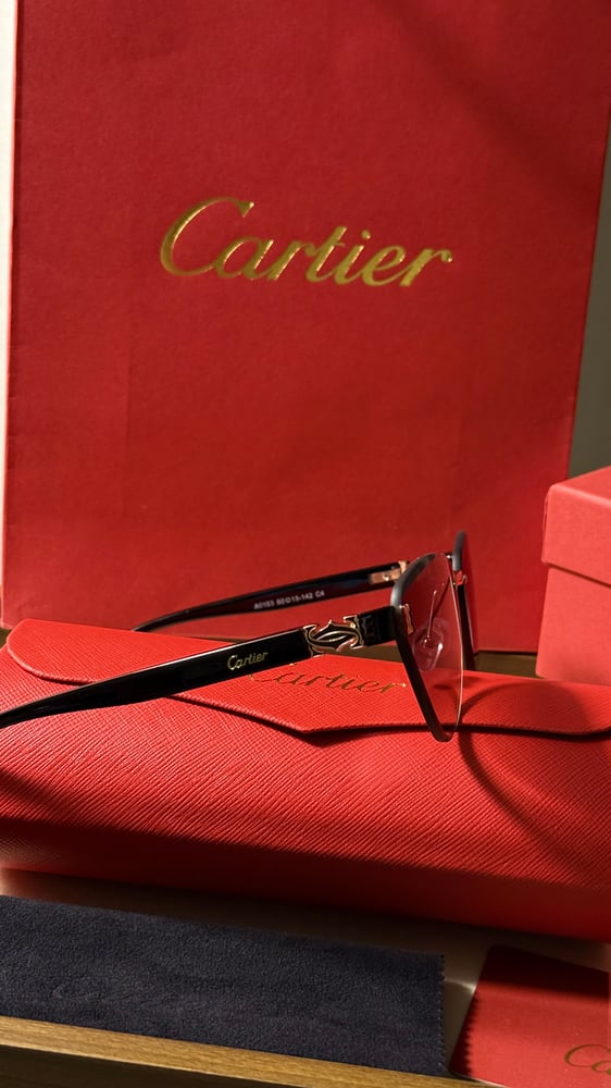 نظارة cartier -بني + مدرج