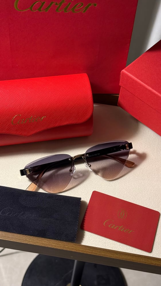 نظارة cartier -بني + مدرج