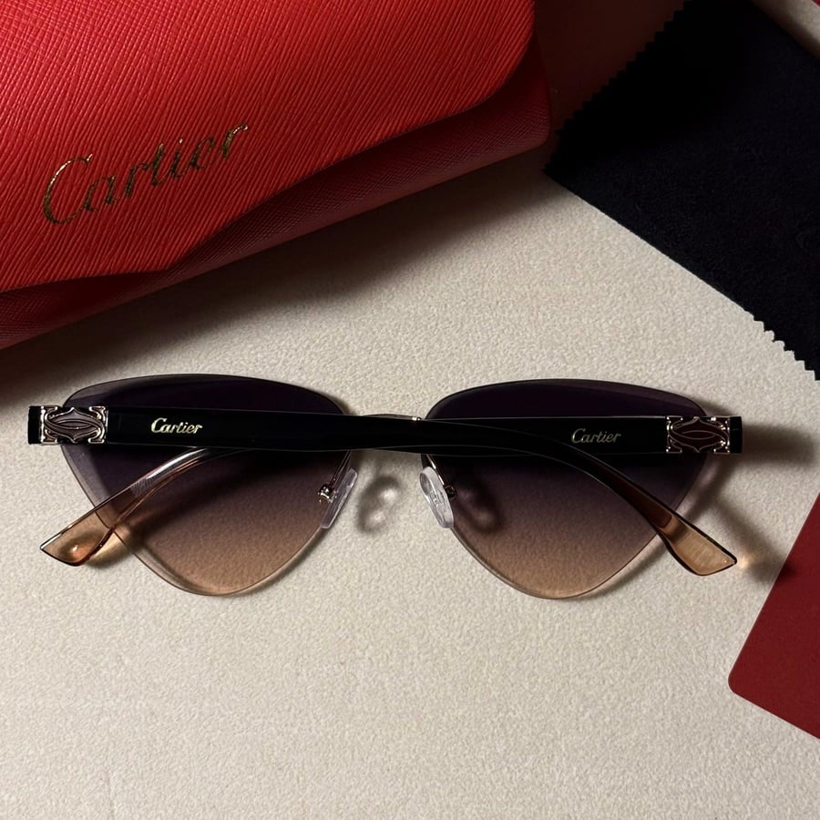 نظارة cartier -بني + مدرج