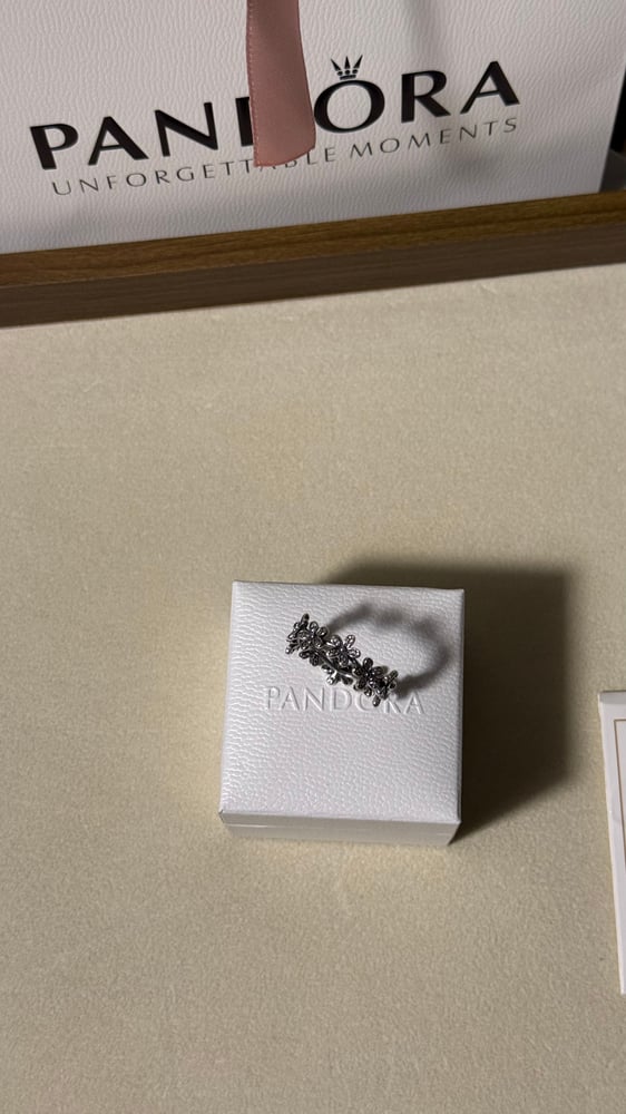 خاتم باندورا Pandora فضي كرستالة فضي ماستر كواليتي