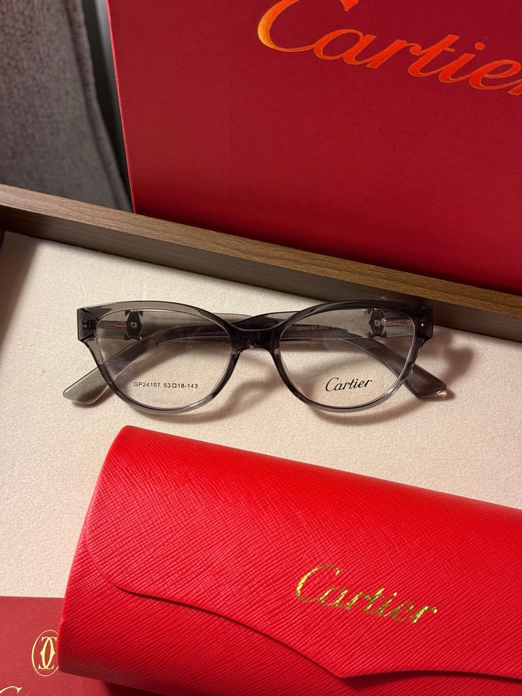 نظارة cartier -اطار اسود - عدسة شفاف