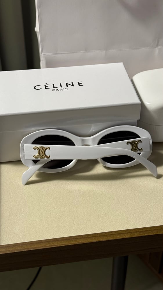 نظارة CELINE إطار أبيض عدسة أسود