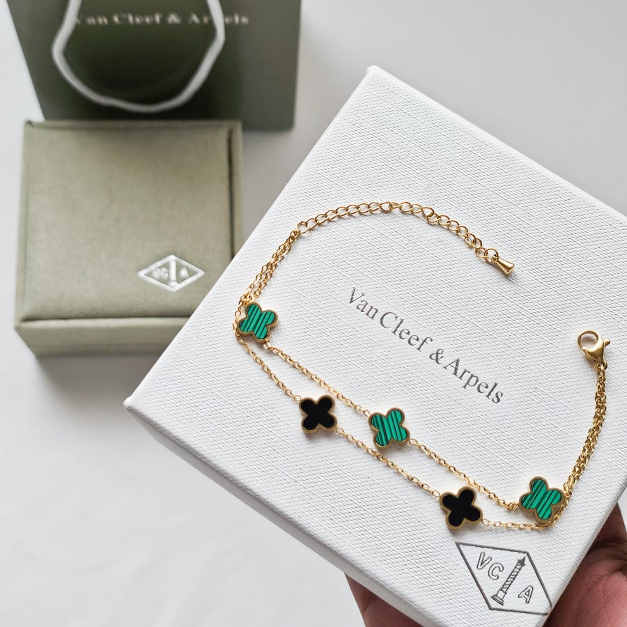 صورة إسوارة Van Cleef Arpels إسوارة Van cleef اذهبي أخضر أسود ماستر كواليتي