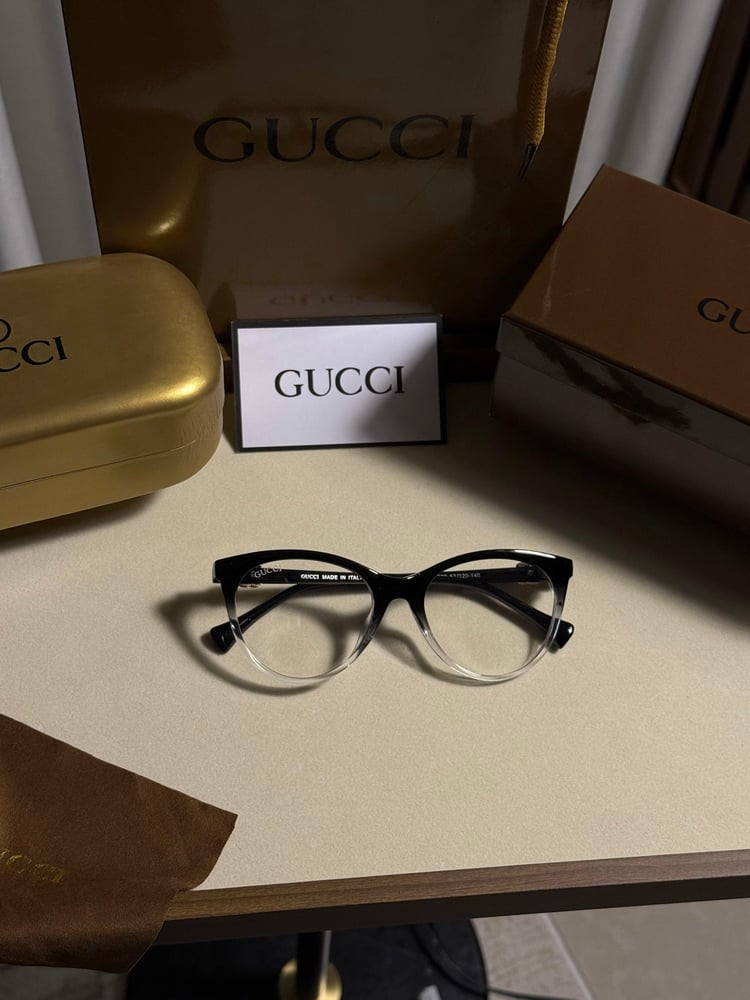 نظارة -GUCCI - اطار رصاصي شفاف