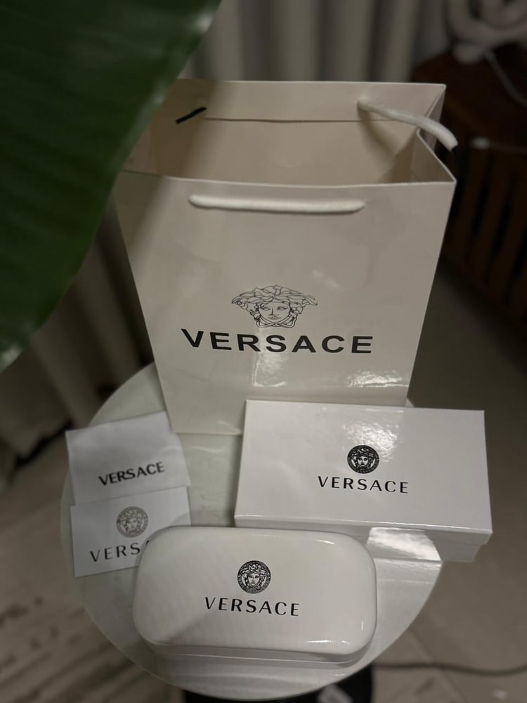 نظارة versace- اطار اسود - عدسه بني مدرج