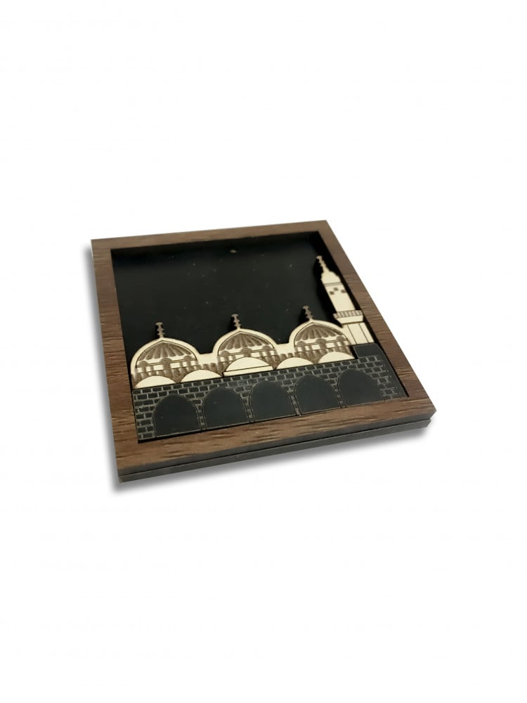مغناطيس خشبي - مسجد الغمامة AlGhamamah Mousque - Wood Magnet