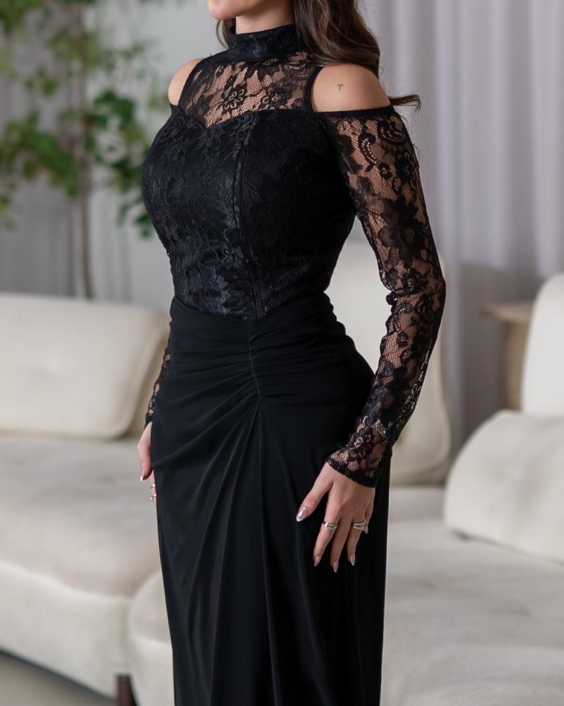 Evening dress, material lace with chiffon, length 58
