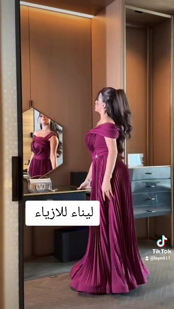 فستان الخامه كريب مع تكسير جميل الطول