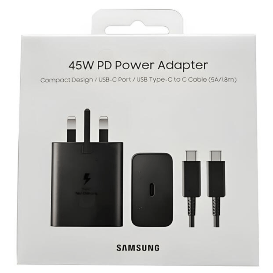 شاحن سامسونج اصلي 45 واط مع سلك ADABTER SAMSUNG CHARGER 45W ORIGINAL WITH CABLE