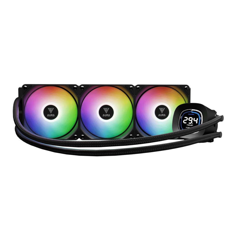 مبرد مائي اسود 3 مراوح AURA DIGTAL LIQUID COOLING GL360 BLACK