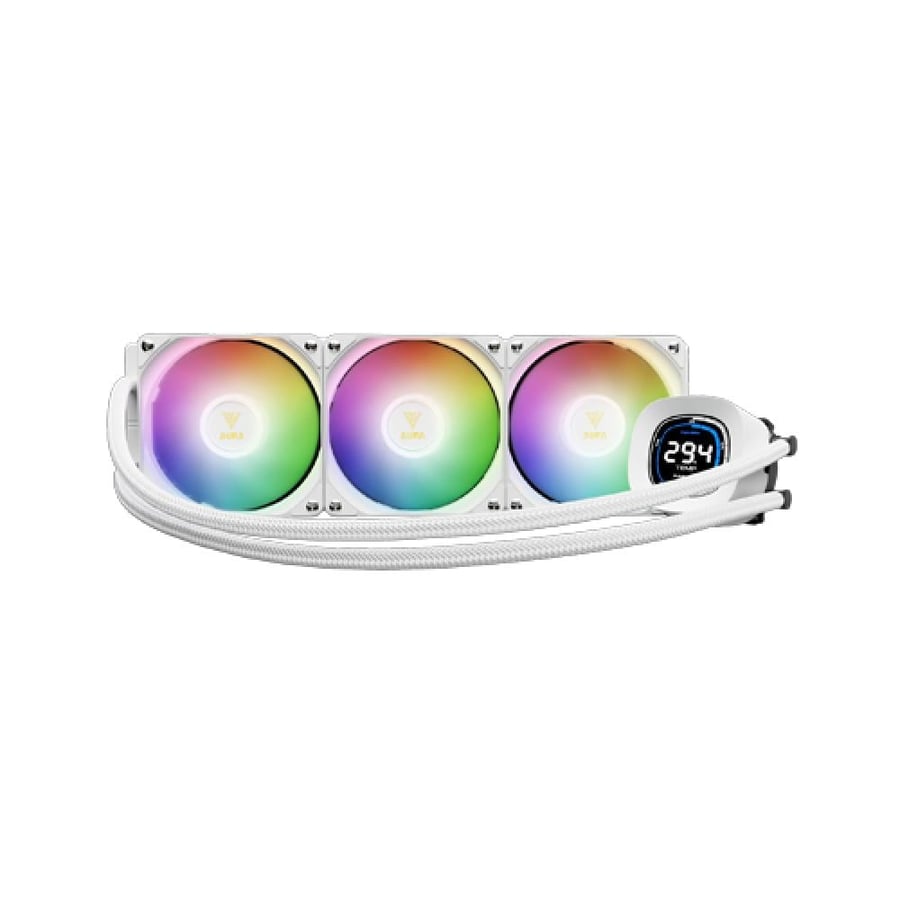 مبرد مائي ابيض 3 مراوح AURA DIGTAL LIQUID COOLING GL360 WH