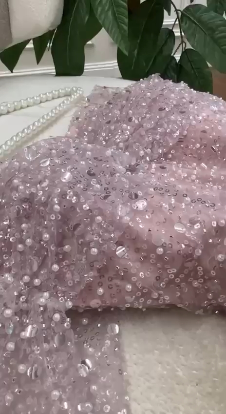 7690 Beaded dress flesh