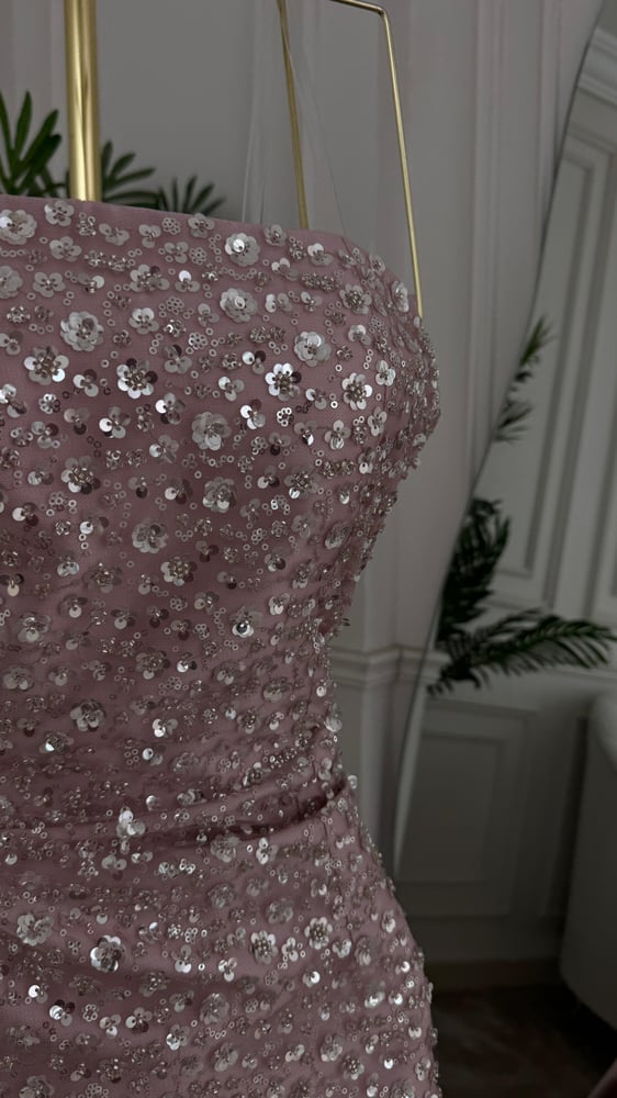 Code 8485 evening dress beige