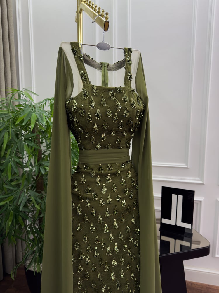 7692 Beaded chiffon dress