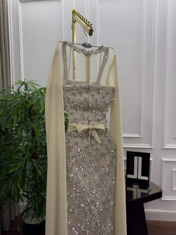 7692 Beaded chiffon dress