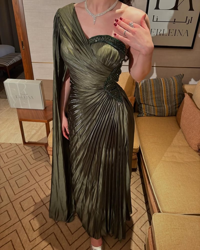 Code 8420 evening dress black embroidered