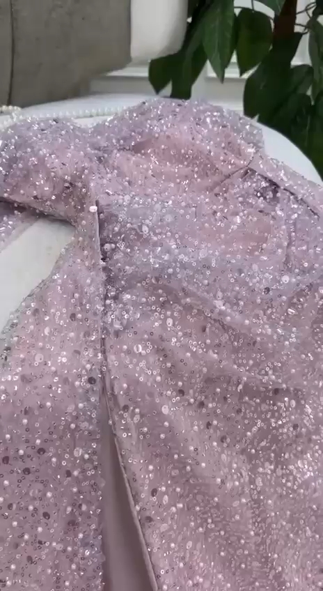 7690 Beaded dress flesh