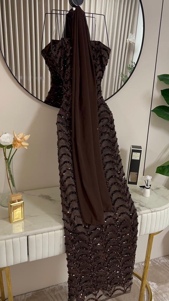 رمز  8220 فستان سهره ترتر شال