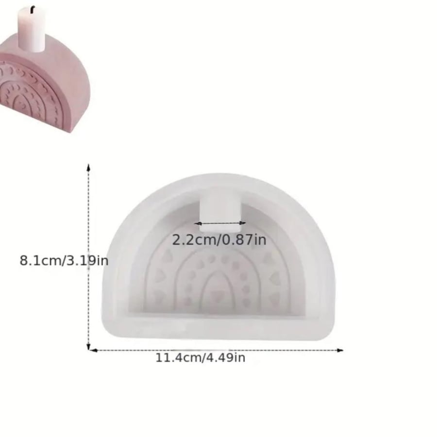 Curved candle holder mold (hearts)