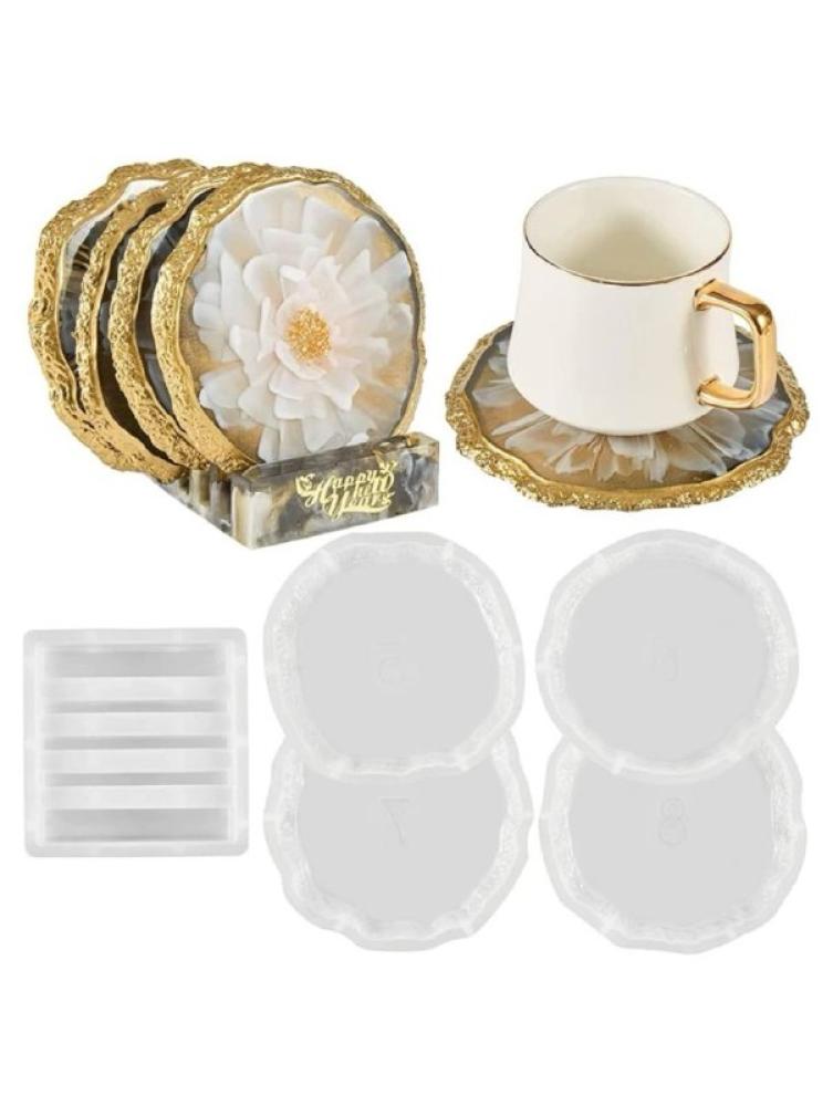 Coaster mold set of 4 with base