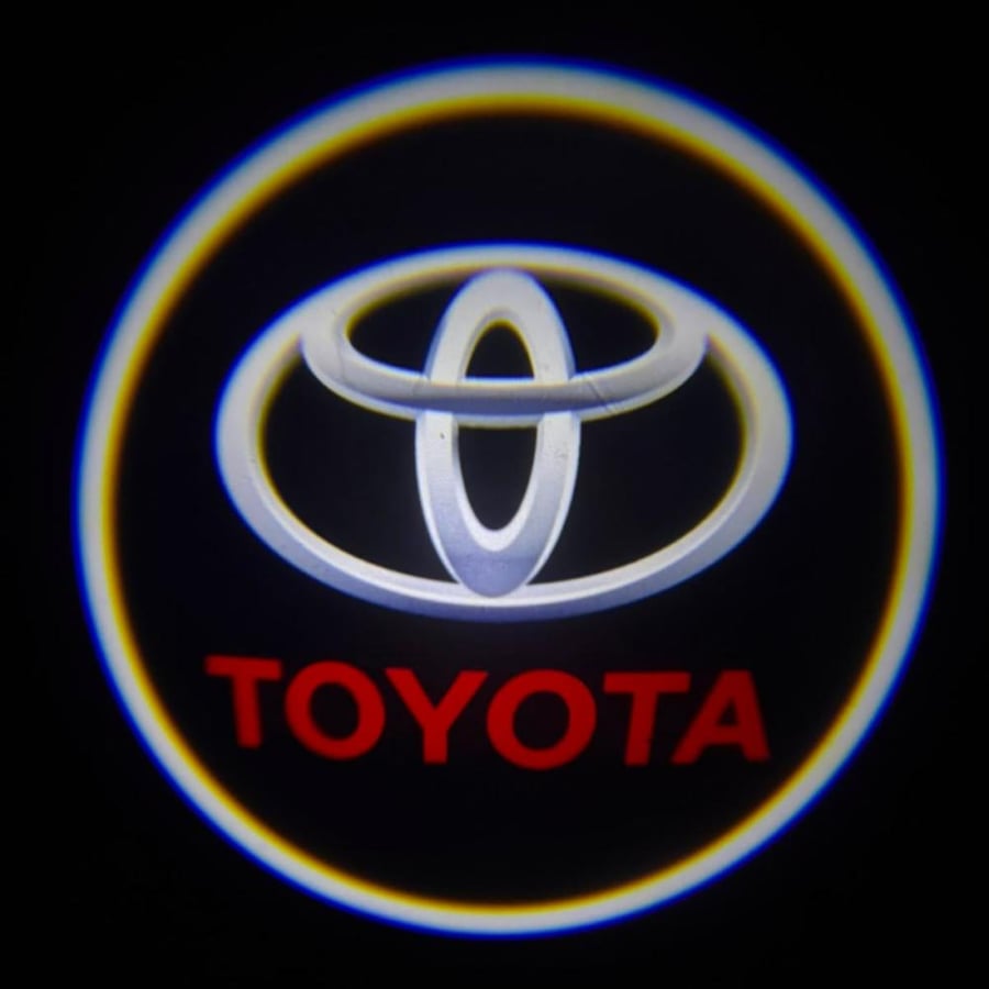 بروجكتر باب سيارة تويوتا- إضاءة شعار TOYOTA، طقم مكون من قطعتين