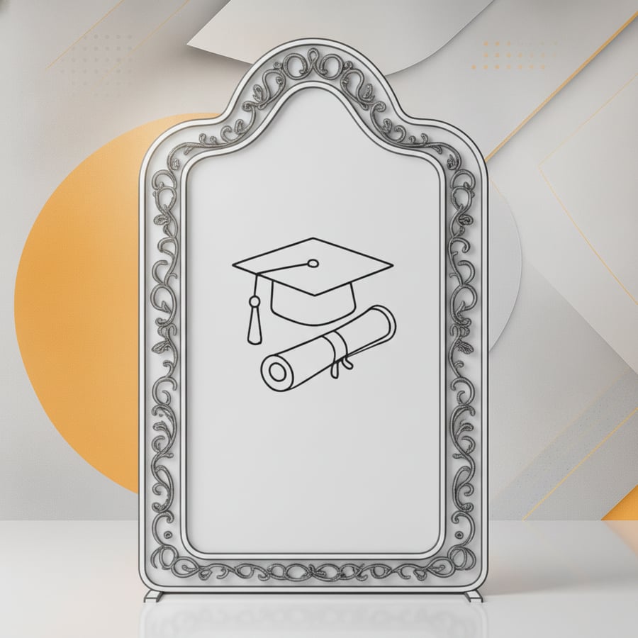 ستاند تخرج أكريليك بتصميم مرآة كلاسيكية