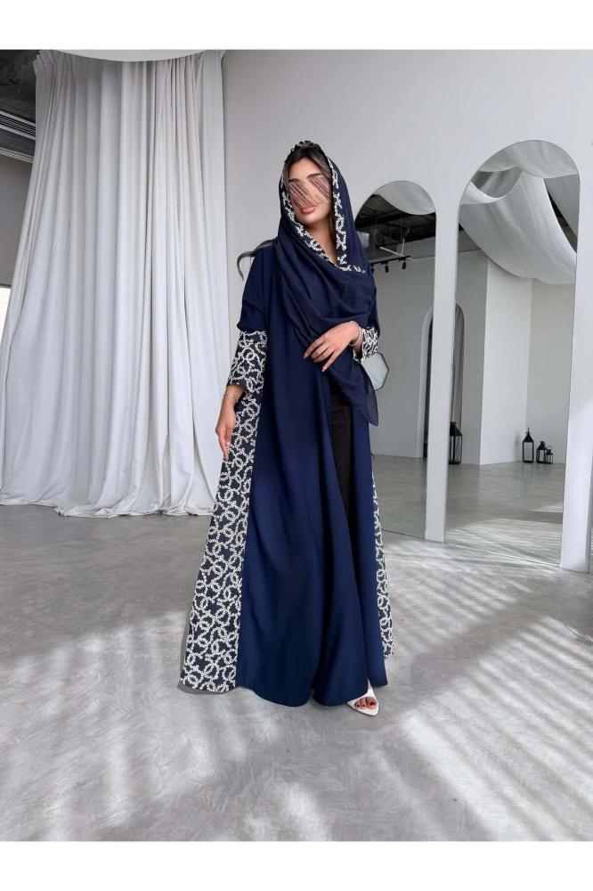 عباية كريب مع تدخيلة لنن هندي