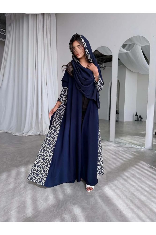 عباية كريب مع تدخيلة لنن هندي