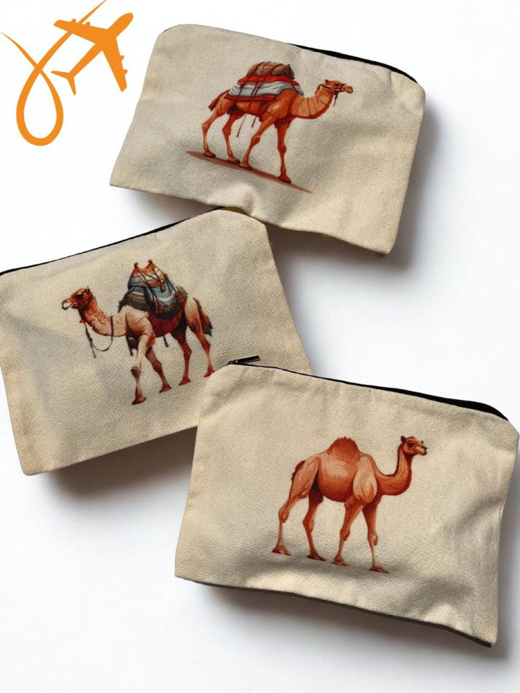 شنطة مستحضرات التجميل  بطباعة جمل