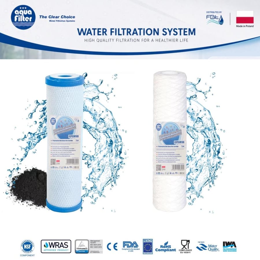 WATER FILTER BLUE BIG DOUBLE HHBB20A 20" x 4.5"   فلتر مياه  أزرق كبير  -  AQUA FILTER