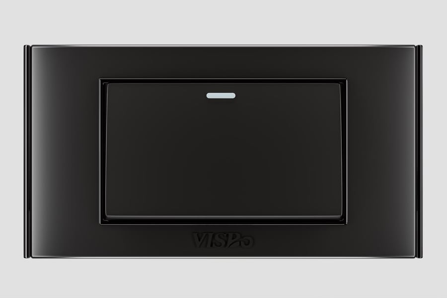 1 GANG 1 WAY SWITCH 2*4 BLACK V12 مفتاح مفرد اسود  - MAZALLA