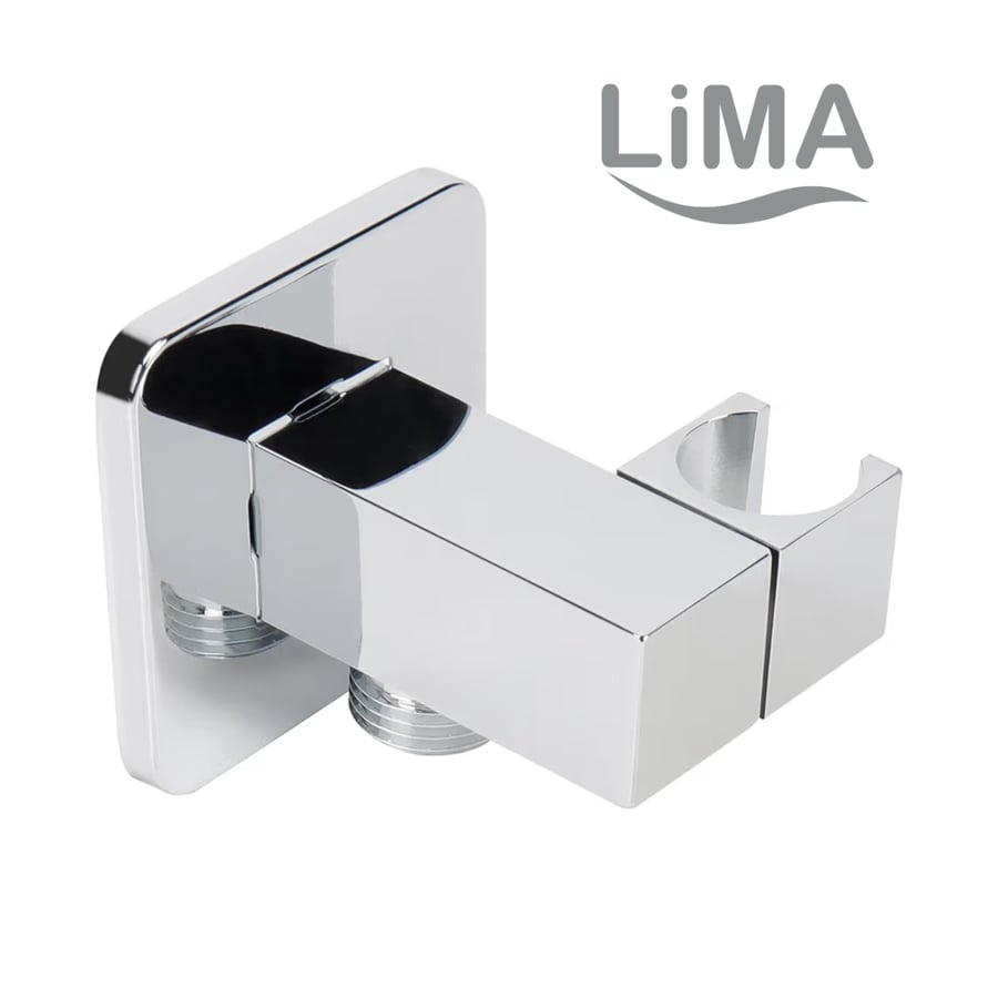 Chrome Square Brass Bidet Elbow 0012/1001 كوع شطاف نحاسي مربع كروم 0012/1001 ليما - LIMA